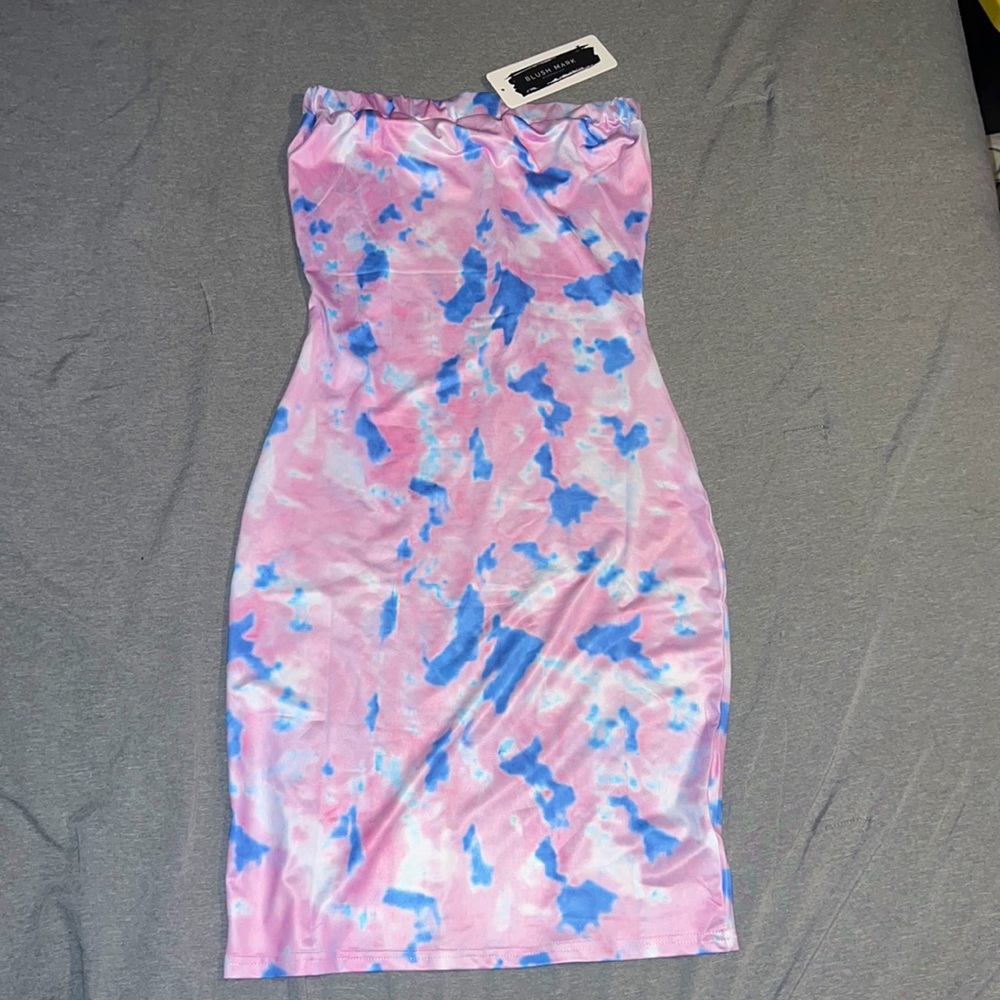 Bodycon midi tie dye dress